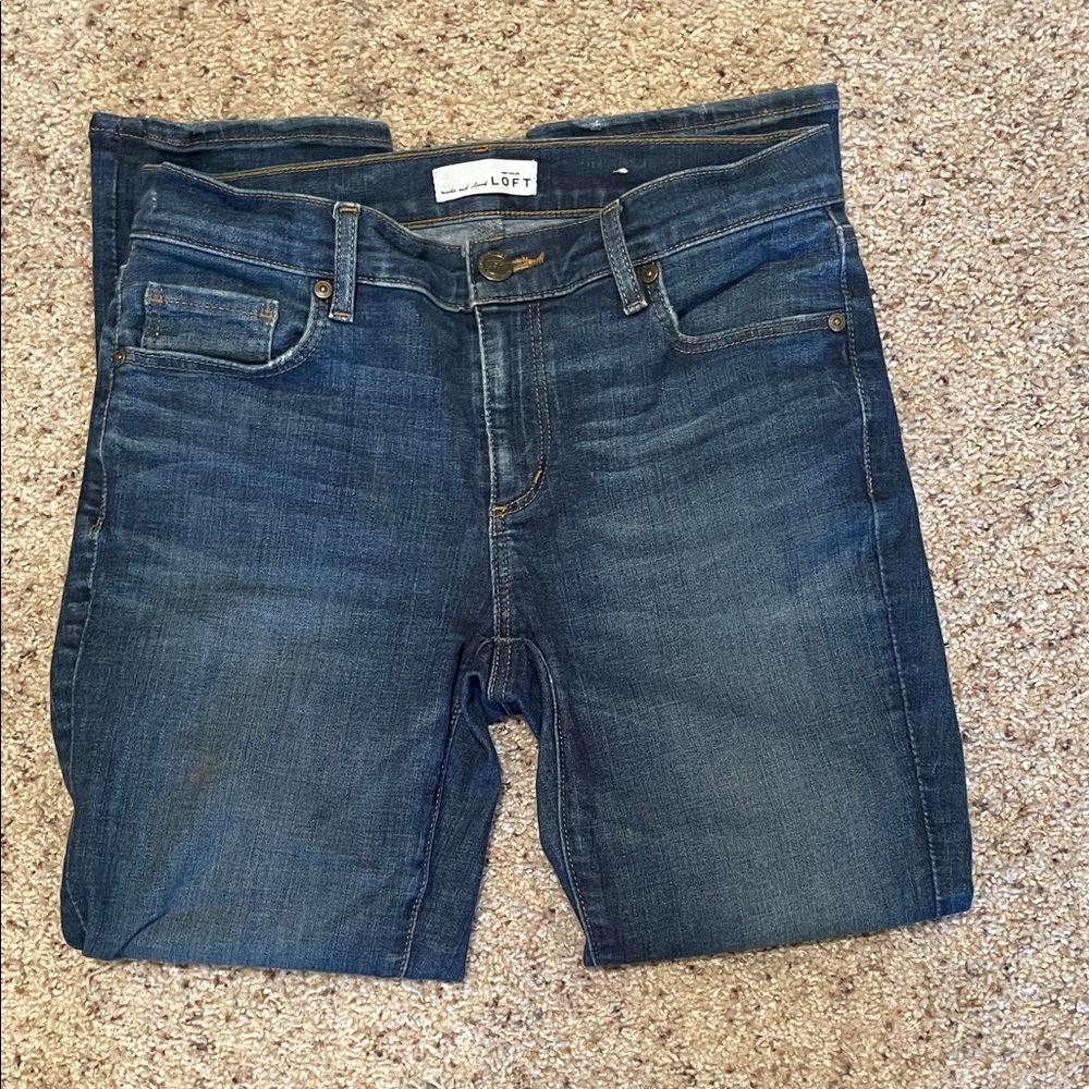 LOFT Dark Blue Skinny Jeans - Picture 3 of 6